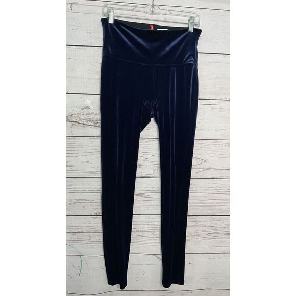 NWOT Spanx Lapis Night Velvet Leggings Stretch Ankle Length Size Large Shapewear - Picture 5 of 11
